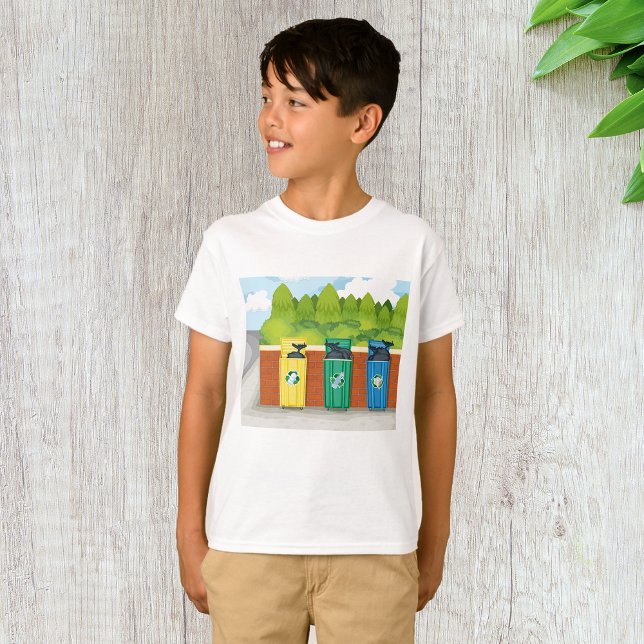 Camiseta Lixeiras Cores Categorizadas para Separação de Res (Criador carregado)