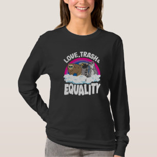 Camiseta Lixo Amor & Igualdade Gambá Guaxinim Bandeira Biss