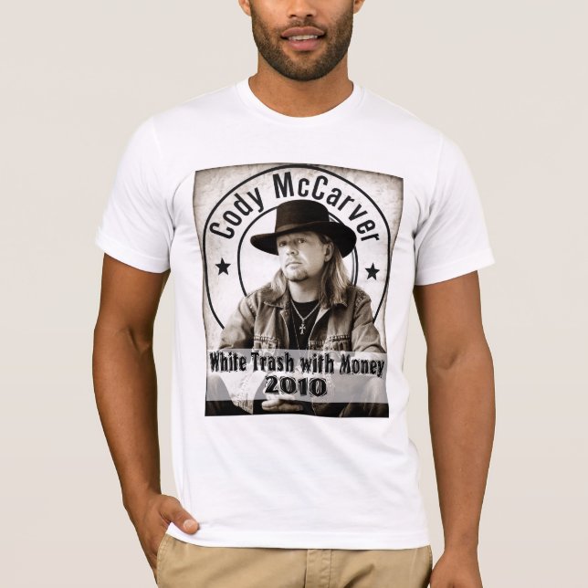 Camiseta Lixo branco com cruzeiro do dinheiro (Frente)