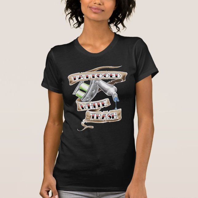 Camiseta Lixo branco Tattooed (Frente)