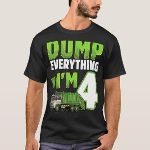 Camiseta Lixo de reciclagem com 4 anos de idade Caminhão de