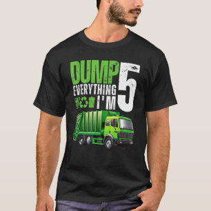 Camiseta Lixo de Reciclagem de Caminhão de Lixo 5 Anos