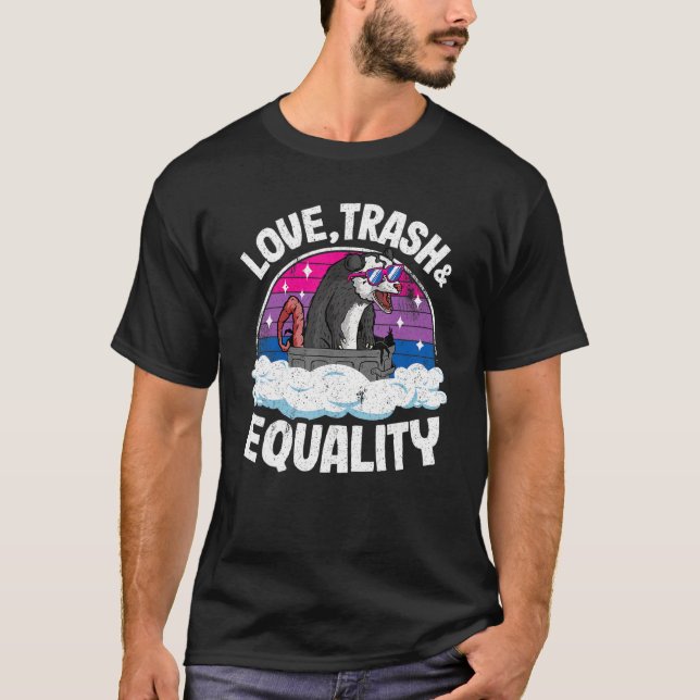 Camiseta Lixo do Amor e Igualdade Ogambm Bandeira Bissexual (Frente)