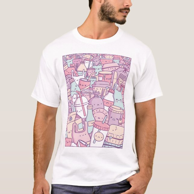 Camiseta Lixo em todos os lugares Salvar nossa Terra (Frente)