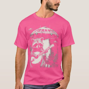 Camiseta Lixo Panda Jogando Alienígena Banjo Ufo Funny Racc