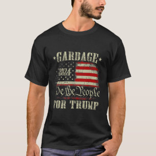 Camiseta Lixo Para Trump 2024 Homens Engraçados De Bandeira