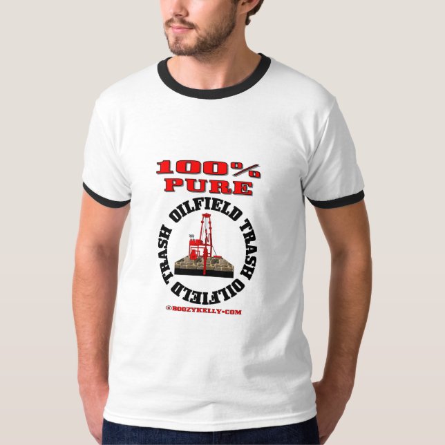 Camiseta Lixo puro do campo petrolífero de 100%, t-shirt do (Frente)