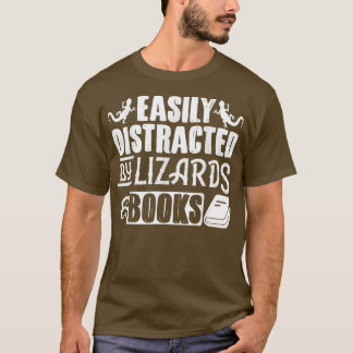 Camiseta Lizard Book Reptile facilmente distraído por Lizar