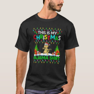 Camiseta Lizard Christmas Xmas Pajama Shirt Reptiles Lizard