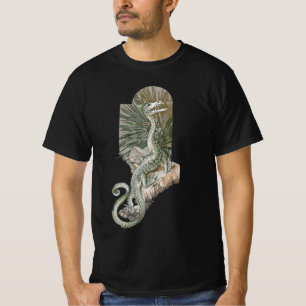 Camiseta Lizard Dragon Mítico em Rochas, Mitologia Vintage
