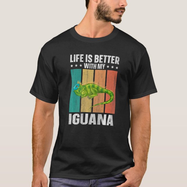 Camiseta Lizard Gecko With My Iguana Retro Vintage (Frente)