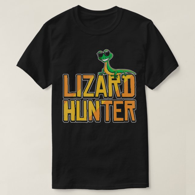 Camiseta Lizard Hunter Funny Gecko Reptile Dono de Crianças (Frente do Design)