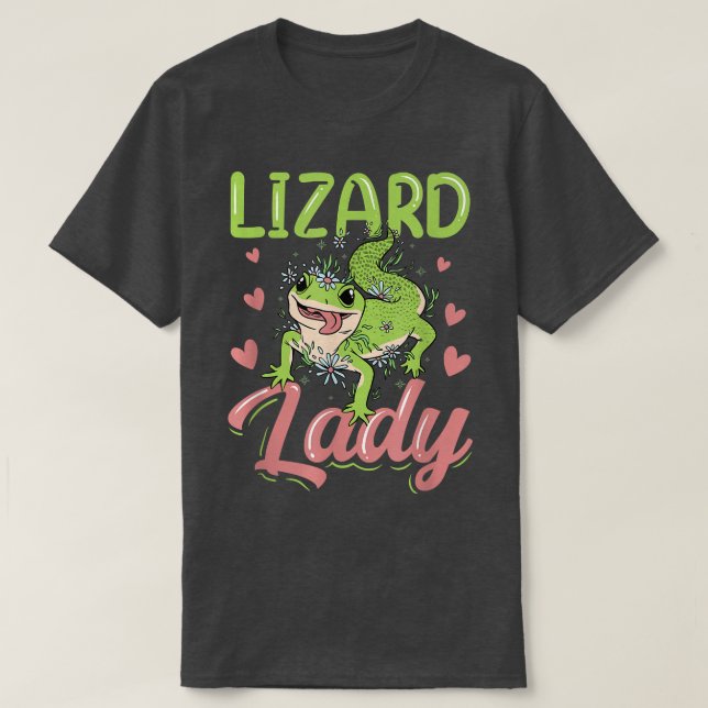Camiseta Lizard Lady Lizards Animal Gecko Lover (Frente do Design)