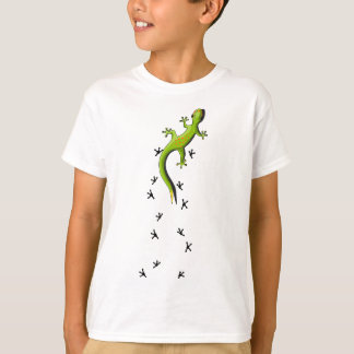 Camiseta Lizard Rótulo Cute Com Traços Subindo Gecko