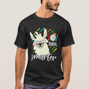 Camiseta Llama 101 dias mais inteligente Amantes de Alpaca