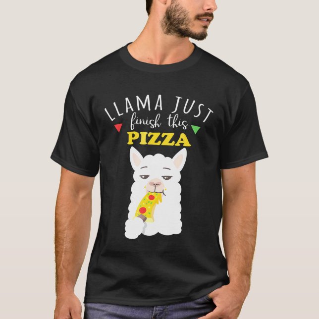 Camiseta Llama Acabou Com Esta Comida De Pizza. (Frente)