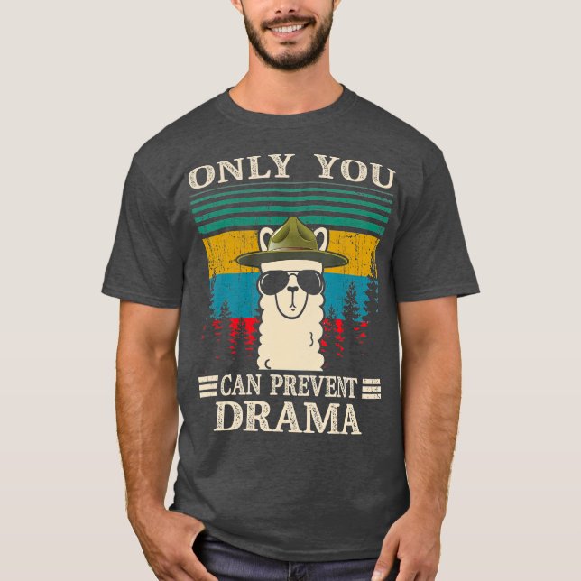 Camiseta Llama acampando apenas você pode evitar presentes  (Frente)