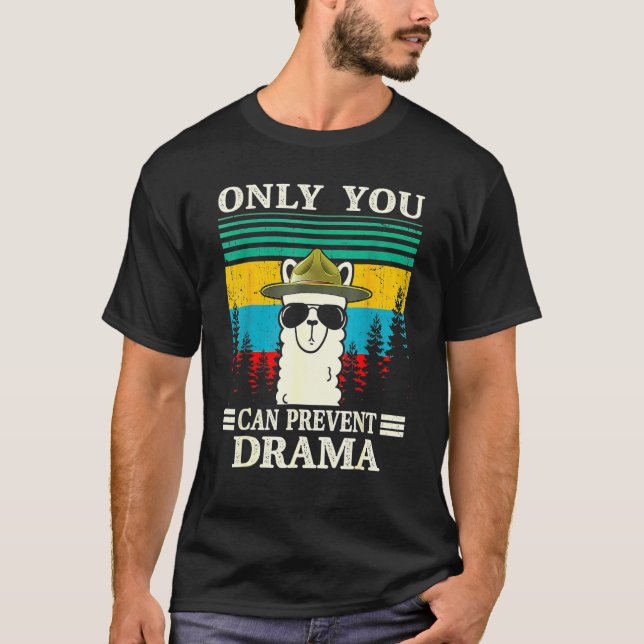 Camiseta Llama Acampando Apenas Você Pode Impedir Drama Vin (Frente)