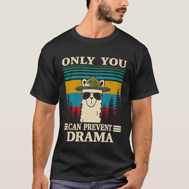 Camiseta Llama acampando Só Você Pode Impedir Que Homens De (Frente)