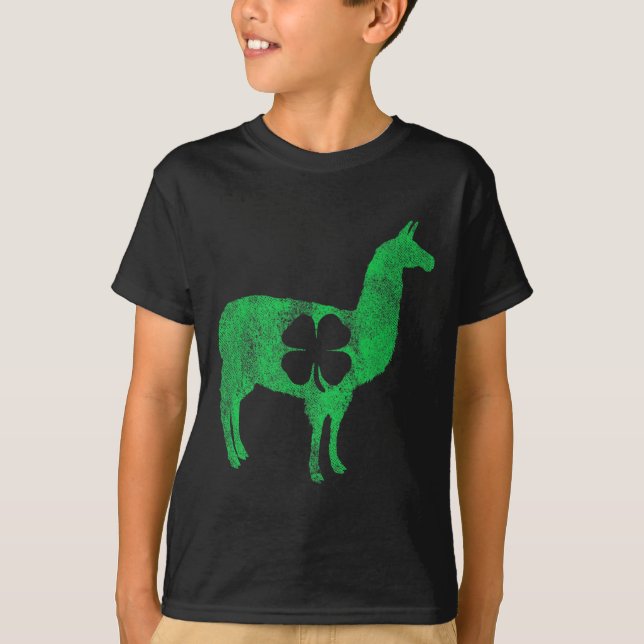 Camiseta Llama Alpaca Gift St Patricks Day Shamrock Clove T (Frente)