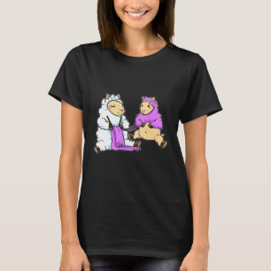 Camiseta Llama Alpaca Knit Oveleira tricotando Lama Guanaco