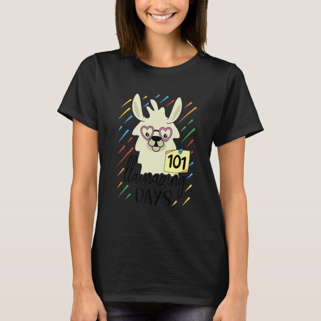 Camiseta Llama & Alpaca Lovers cute 101 Llamazing Days of s (Frente)