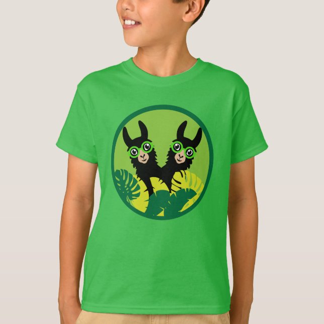 Camiseta Llama Alpaca Twin Boy Brothers (Frente)