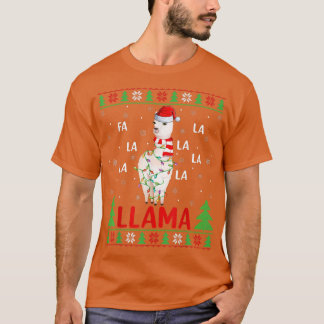 Camiseta Llama Amante Luzes de Natal Feio Fa La La Llama Na