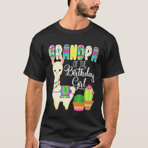 Camiseta Llama Aniversário Avô Da Menina Do Aniversário Faz