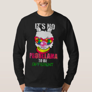Camiseta Llama Autism Awareness Puzzle Girl To Be Different