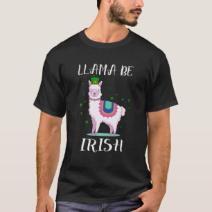 Camiseta Llama Be Irish - Clover Leaf Lama Goblin Rua Patri