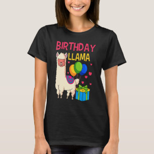 Camiseta Llama Birthday Alpaca Bday Party Balloons Animal
