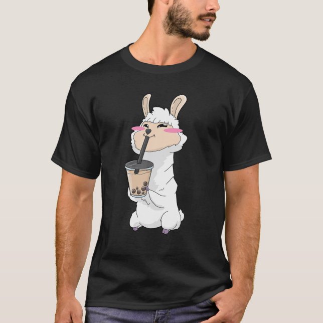 Camiseta Llama Boba Bubble Tea Anime Kawaii Cute Gift (Frente)