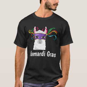 CAMISETA LLAMA CELEBRA MARDI GRAS DIVERSÃO CARNIVAL DESFILE
