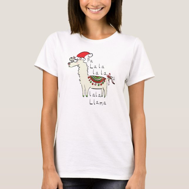 Camiseta Llama Christmas Kids é engraçado (Frente)