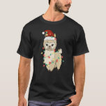 Camiseta Llama Christmas Lights Tree Santa Hat Feliz Chris<br><div class="desc">Llama Natal Lights Tree Santa Hat Feliz Natal</div>