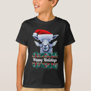 Camiseta Llama Com Papai Noel Com T-Shirt