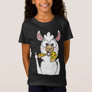 Camiseta Llama Comendo Pizza Encantada Alpaca Pizza Comida 
