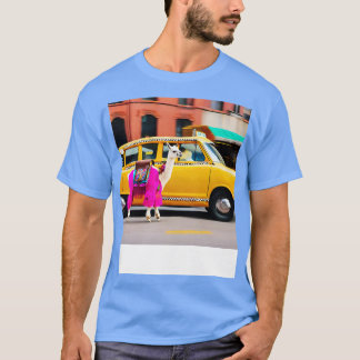 Camiseta Llama correndo em Taxi Happy Llama