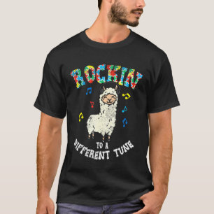 Camiseta Llama Dança Ao Ritmo Diferente Autismo Crianças B