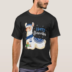 Camiseta Llama de Hanukkah Trocadilho Feliz Llamakah