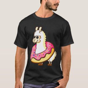 Camiseta Llama Design Fofo E Llama Em Um Furo De Donut