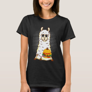 Camiseta Llama Design Surpresa Llama Sentado C Hambúrguer