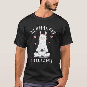 Camiseta Llama Distanciamento Social Llamastay 6 Pés de Dis