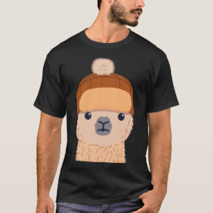 Camiseta Llama em Caractere de Fato de Inverno