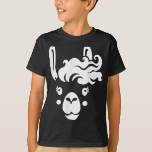 Camiseta Llama Face Eyelashes Halloween Costume Hairstyle