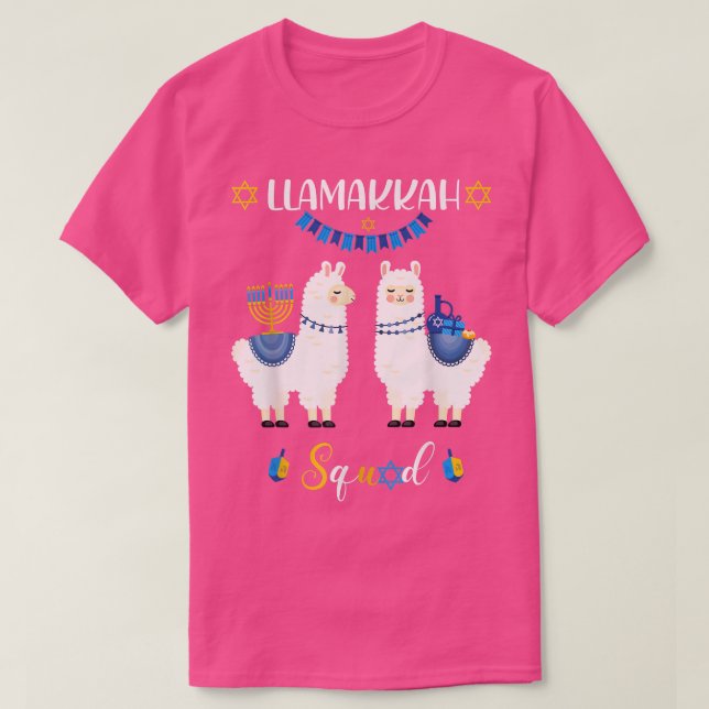 Camiseta Llama Family Hanukkah Matching Llamakkah Squad  (Frente do Design)