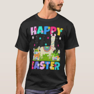 Camiseta Llama Feliz Páscoa Coelho Llama Domingo de Páscoa
