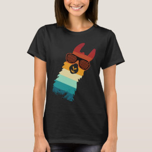 Camiseta llama fofa para lhama e alpaca retrô