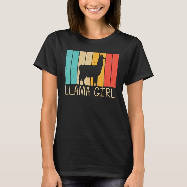 Camiseta Llama For Girls Kids Alpaca Farming Zookeeper Peru (Frente)